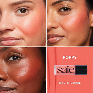 Saie Beauty Dew Liquid Cheek Blush : Poppy