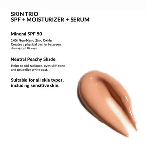 Refy Beauty : Skin Trio Mineral SPF 50 Moisturizer and Brightening Serum with Squalane