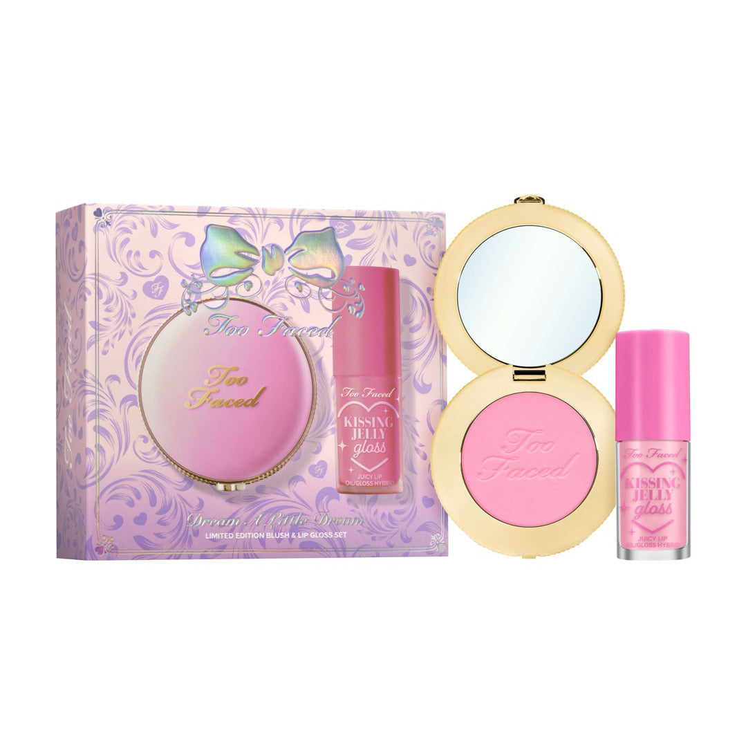 Too Faced : Dream A Little Dream Blush & Lip Gloss FULL SIZE Set